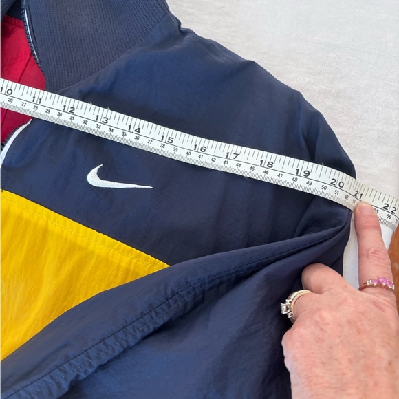 Vintage 90’s Nike Reversible Quarter Zip Windbreaker Jacket Red/Navy/Yellow M - Picture 12 of 15